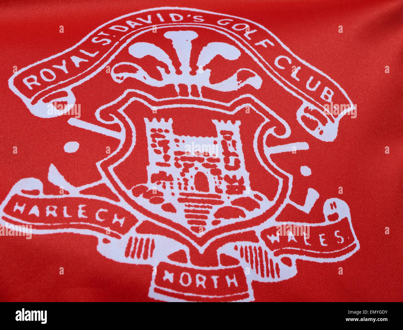 Royal St David`s Golf club flag, Harlech Gwynedd Wales UK Stock Photo